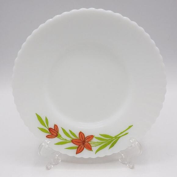 Macbeth Evans Monax Petalware Florette Red Floral Bread Dessert Plate Lot of 4 - Picture 2 of 6